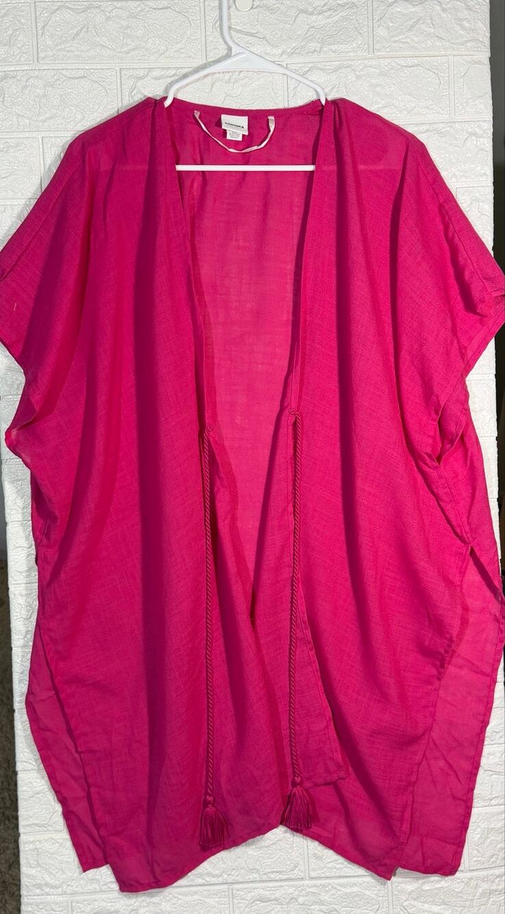 Sonoma Goods for Life One Size Pink Open-Front Kimono Cardigan Tassel Tie